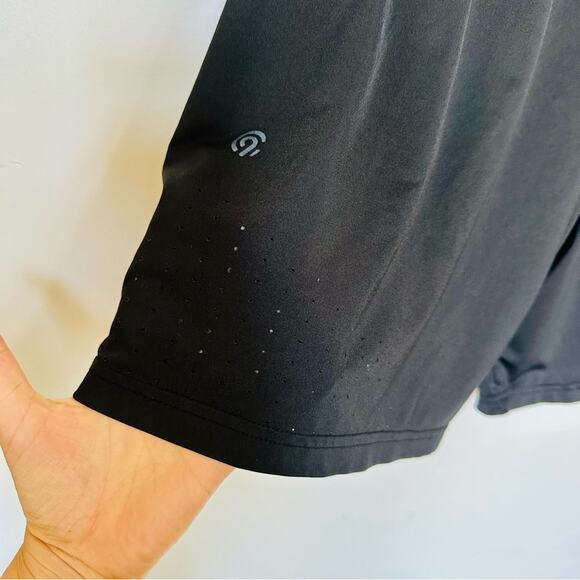 MENS CHAMPION Black Red Basketball Mesh Cutout Drawstring Workout Gym Shorts M - Picture 7 of 13